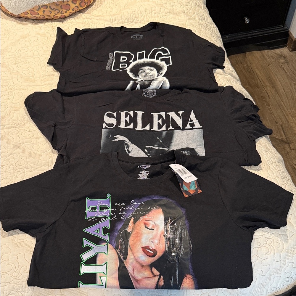 Black Graphic T-Shirts Set